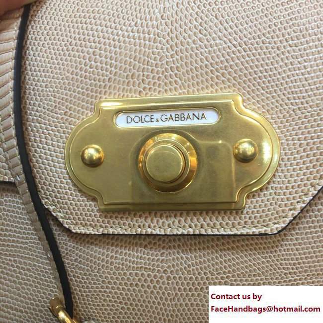 Dolce  &  Gabbana Welcome Handbag In Lizard Pattern Leather Gold 2018